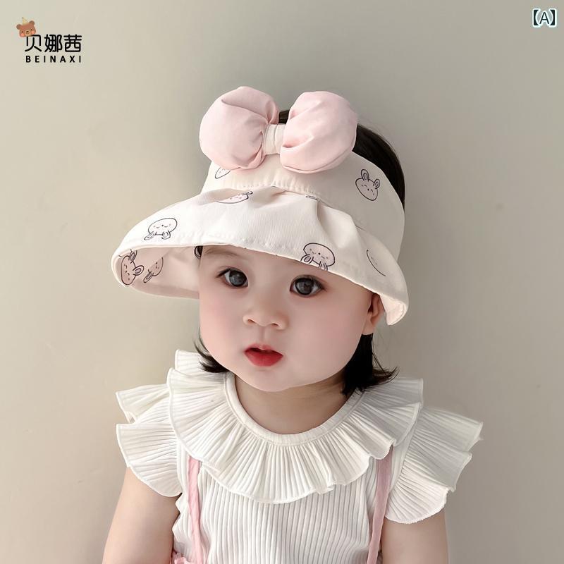 赤ちゃん　帽子　ベビー ベビー 帽子 夏用 サンハット 女の子用 小さい 月齢 空 トップ つば 広の フィ..