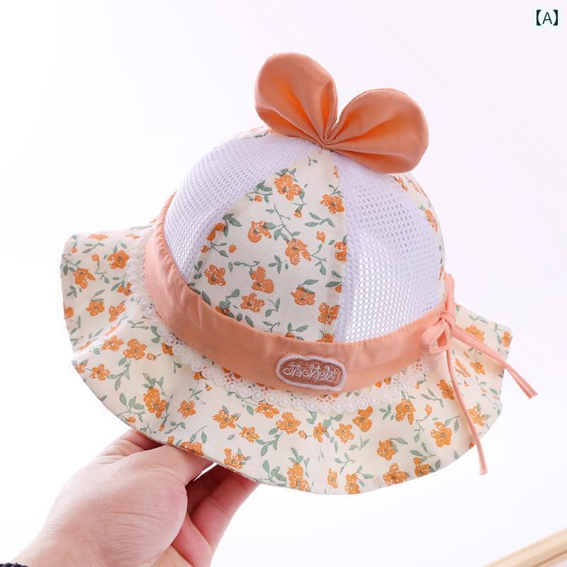 赤ちゃん　帽子　ベビー 女の 赤ちゃんの 帽子 夏用の 薄手 サンハット 1歳の 漁師の ベビー 6 ～ 12ヶ月の 太陽