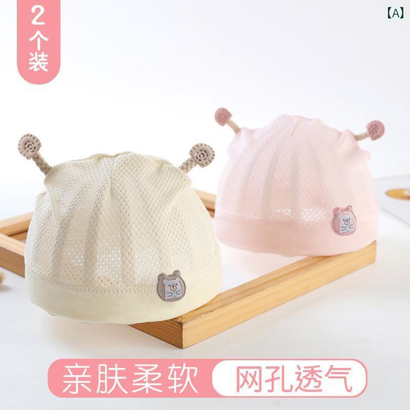 赤ちゃん　帽子　ベビー ベビー 帽子 夏用 綿 薄手 ハロゲン メッシュ 通気性 新生児 かわいい 胎児用