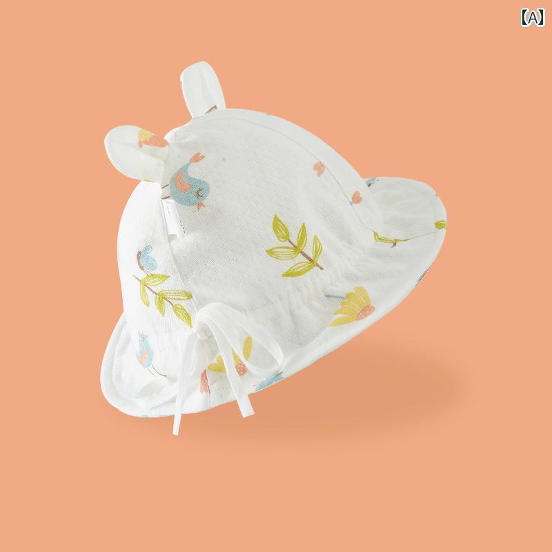 赤ちゃん 帽子 ベビー Youji Xiaobei ベビー 日よけ 帽子 春秋 夏 薄手 綿の メンズ レディースの 赤ちゃん 漁師の