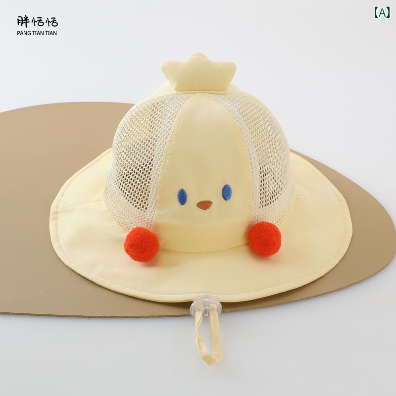 赤ちゃん　帽子　ベビー ベビー サンハット 夏用 ネット スタイル 小さい 月齢 つば 広 漁師 帽 男の子..