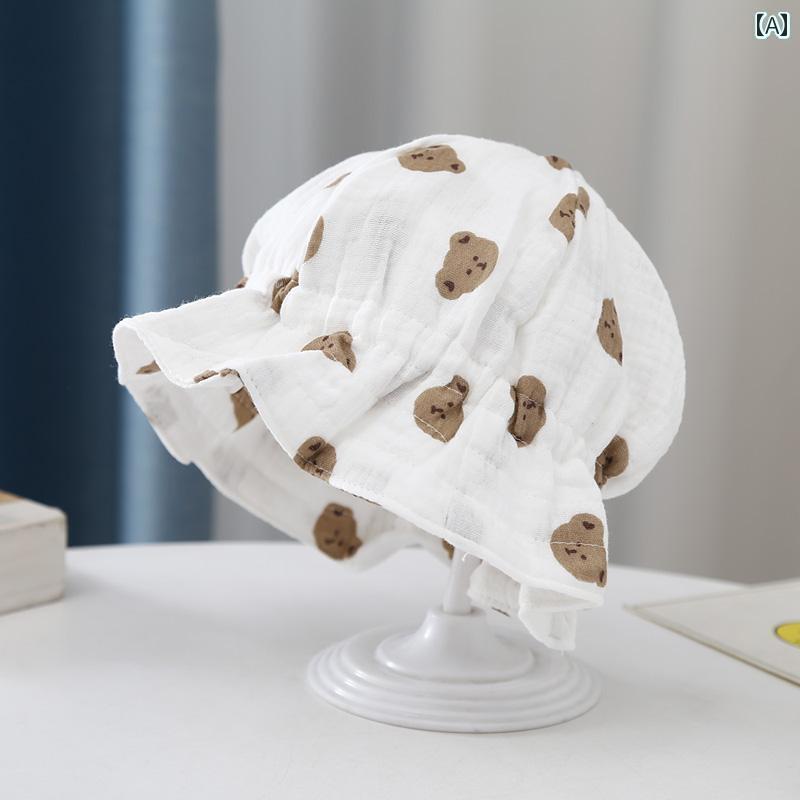 赤ちゃん用 帽子 かわいい 春夏 ベビー 帽子 な 男の子と 女の子 ガーゼの 洗面 器 幼児用 サンハット 子供用 フィッシャーマン ハット