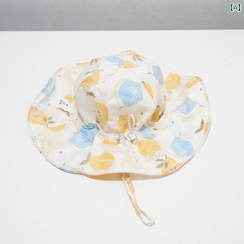 赤ちゃん用 帽子 かわいい 子供用 サンハット 夏 女の子 ベビー フィッシャーマン ハット 速乾 つば 広 薄手 日焼け防止 春秋