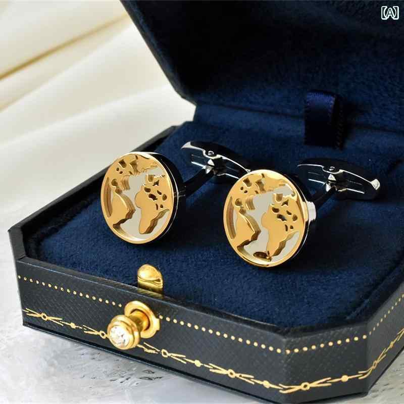 カフス ボタン シャツ 星と 地球 カフスボタン ネクタイ ピン フレンチ シャツ 軽量 高級 メンズ レディースの スーツ ギフト