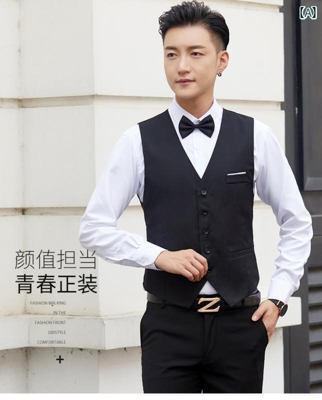 スーツ　ベスト　メンズ 韓国な スリム スーツ ベスト メンズ 英国 カジュアル プロ 新郎 男の