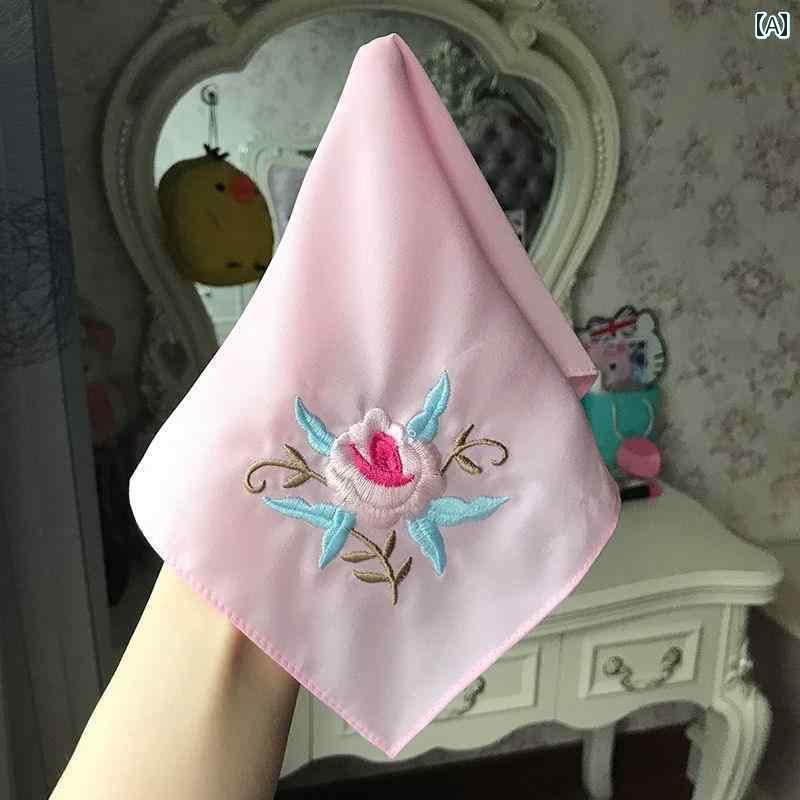 ハンカチ ハンドタオル ハンカチ レトロ シルク 江南 水郷 小物 刺繍 シフォン 姫