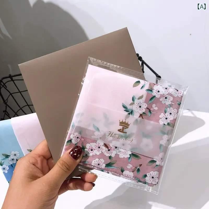 ハンカチ　ハンドタオル 女性用 ハンカチ コットン 花柄 スクエアタオル 綿 女の子 レトロ 結婚 祝い