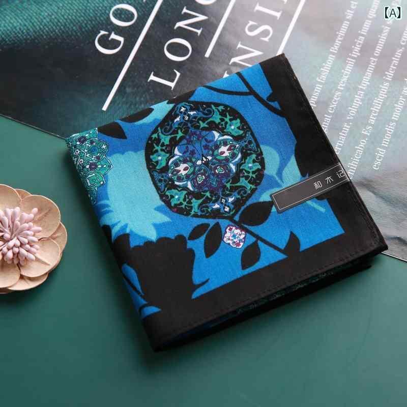 ハンカチ　ハンドタオル ヘム ジミン ライ ハンカチ レディース 綿 吸汗 レトロ お土産 汗 拭き 冬