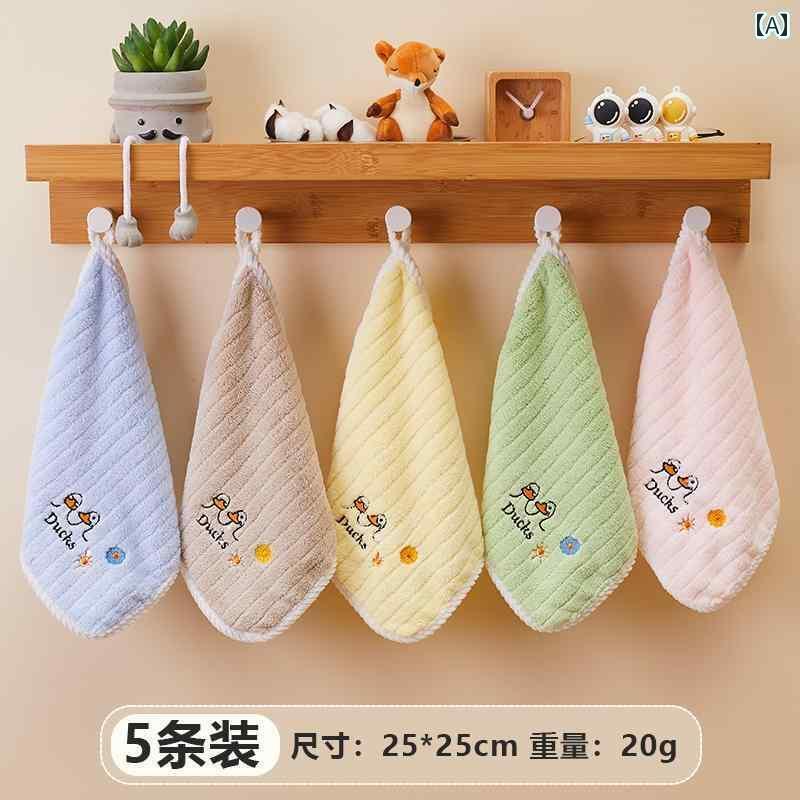 ハンカチ　ハンドタオル ベビー スクエアタオル 家庭用 フェイスタオル 綿より 柔らかい 吸水 速乾 ハンカチ 子供用 ハンギング 小型 タオル