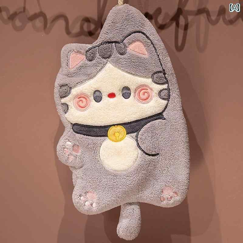 ハンカチ　ハンドタオル キッチン用の かわいい 吊り下げ ハンドタオル 速乾 糸 くずなし バス ルーム 子供用 拭いて 乾かす ハンカチ