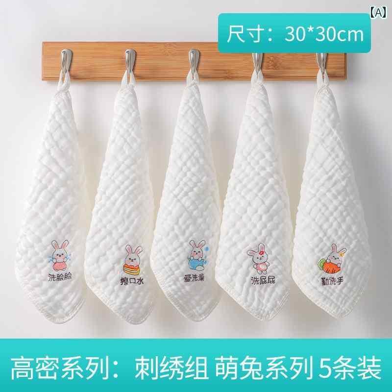 ハンカチ　ハンドタオル 新生児用 洗顔 タオル 綿 スーパー ソフト スクエア ガーゼ ハンカチ 唾液 小さい スクエアタオル 家庭用