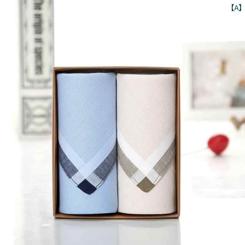 ハンカチ　ハンドタオル SONKISS コットン ハンカチ メンズ 吸汗 綿 女子 学生 文学 ギフト ボックス