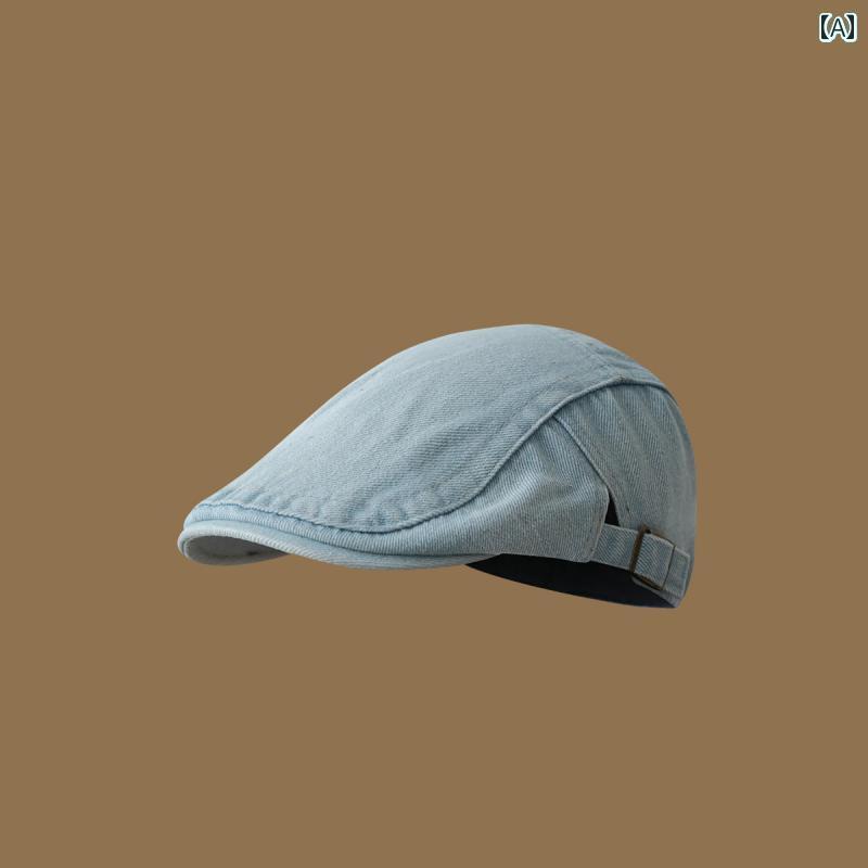 カウボーイ　レディース　帽子 ウォッシュデニムの レトロ フォワード ハット 2025 帽子 大きい 頭囲の..