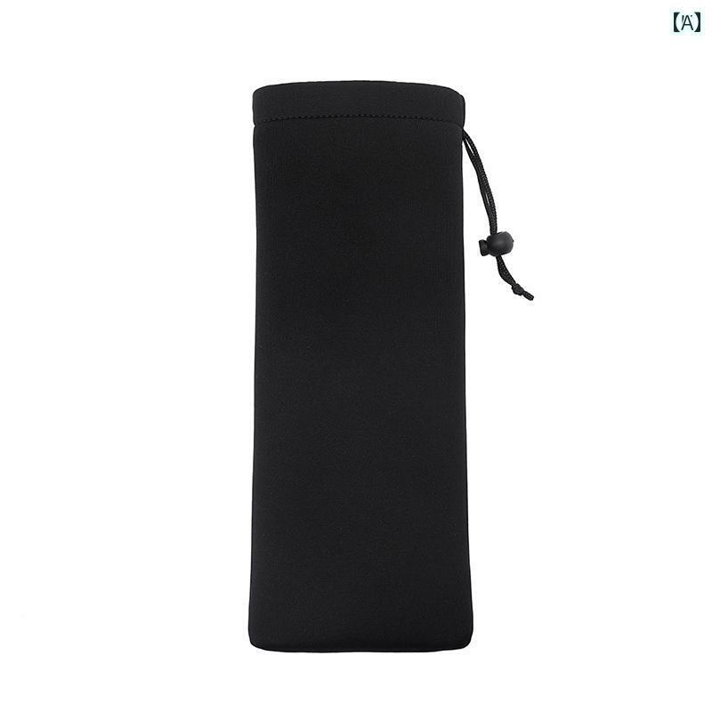 アクセサリー　ポーチ デュアル マイク 保護 カバー 厚手 収納および 整理 布 バッグ 衝突 防止 耐衝撃性 防塵性 黒の 巾着