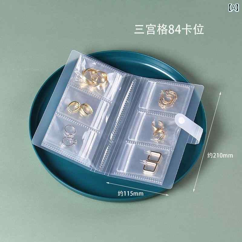 ポーチ　アクセサリー　収納 ジュエリー 収納 ブック イヤリング リング 酸化 防止 バッグ ブレスレットと ネックレスの 防塵 分類 透明 密封