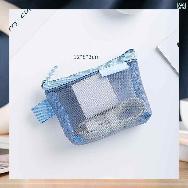 ポーチ　アクセサリー　収納 Clear Sky大容量 デジタル 収納 バッグ データ ケーブル ヘッドホン 充電 器 多機能 スマートフォン アクセサリー カード ID U ディスク リップスティック パワー バンク ポータブル 2025新 登場