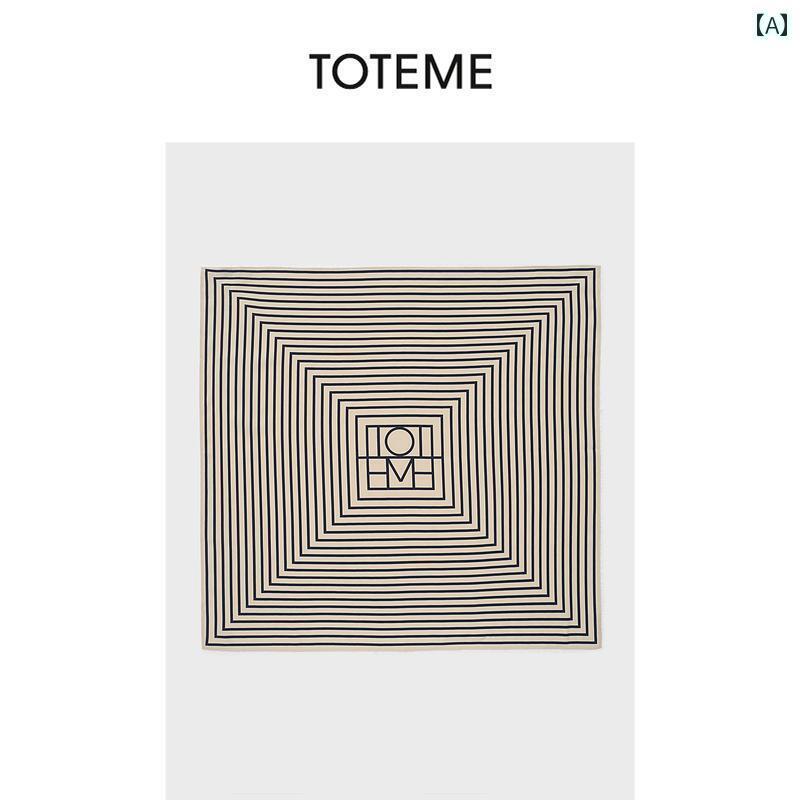 スカーフ　おしゃれ レディース TOTEME レディース シルク クラシック レター ロゴ スクエア スカーフ