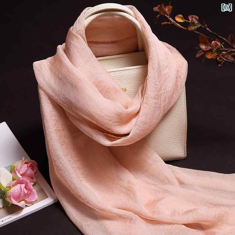スカーフ　おしゃれ レディース 高級 シルクスカーフ ロング マルベリー 女性 2025 春夏 薄手 ヘッド ..