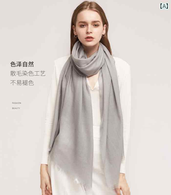 スカーフ　おしゃれ レディース 高級 100 ウール スカーフ 女性用 黒 春秋冬 韓国 スタイル フェイク ..