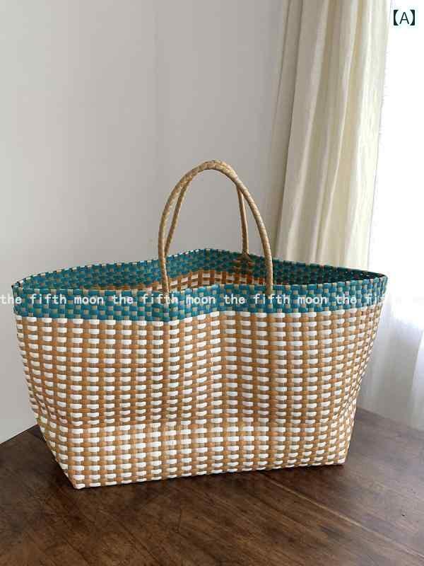 犬用　トートバッグ　バッグ thefifthmoon大容量 コントラスト チェック 柄 織り ハンドバッグ トート..