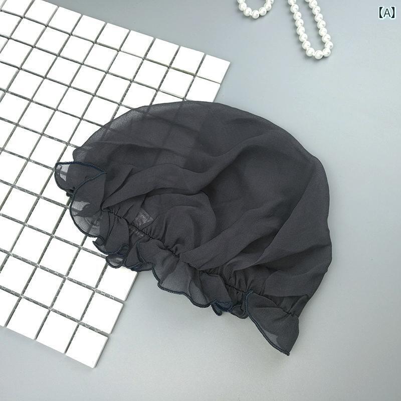ヘアキャップ キャップ ナイトキャップ 桑 通気性 薄手 ジョーゼット レディース 帽子 秋冬 睡眠 ヘア