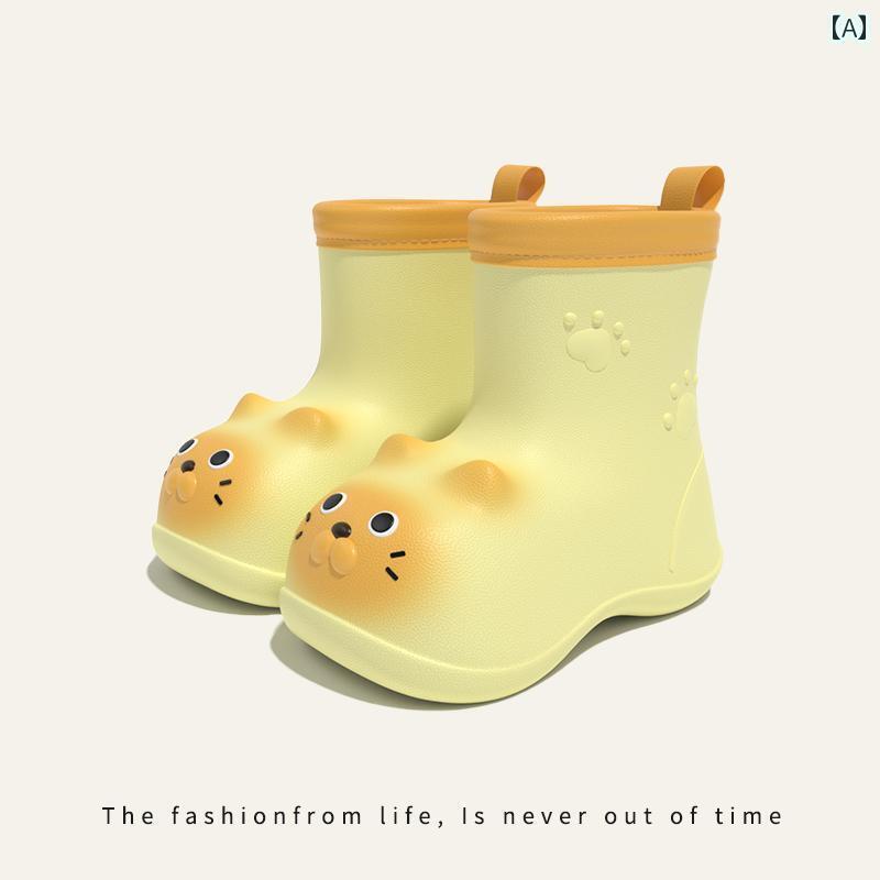 子供用 長靴 猫の レインブーツ 子供用 かわいい 女の子 防水 滑り止め 軽量 男の子 ベビー 幼稚園 23歳