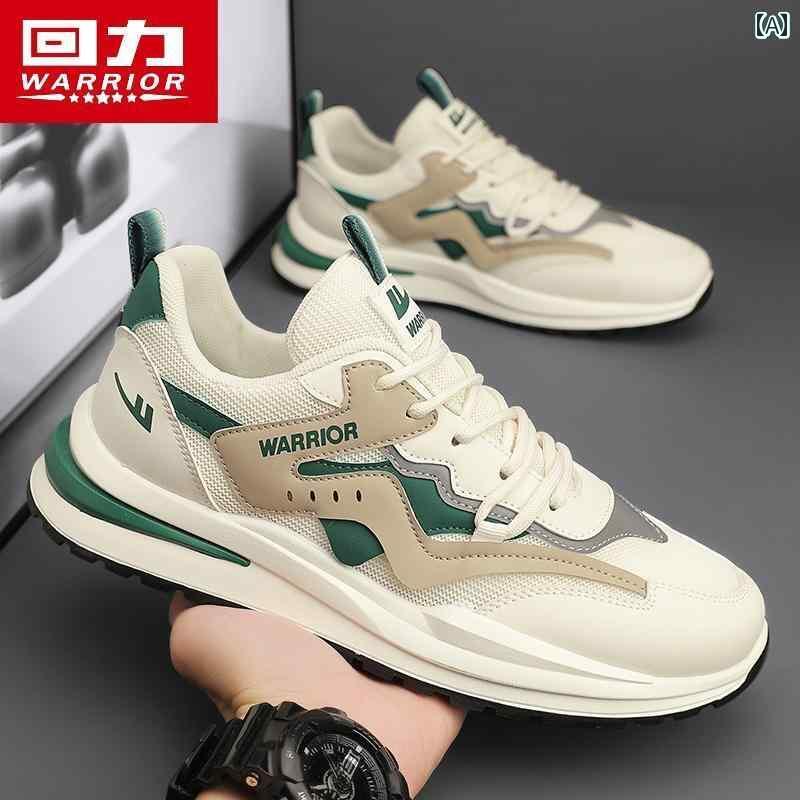 メンズ 白靴 スニーカー ウォリアー メンズシューズ 春の スポーツ シューズ 夏 メッシュ 通気性 メンズ フォレストガンプ カジュアル