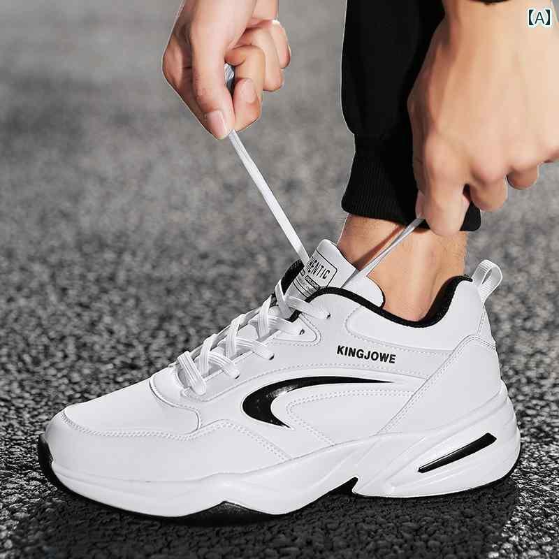 メンズ 白靴 スニーカー スポーツ シューズ メンズ 春秋 スタイル レザー 防水 学生 メンズシューズ 旅行 カジュアル 2025