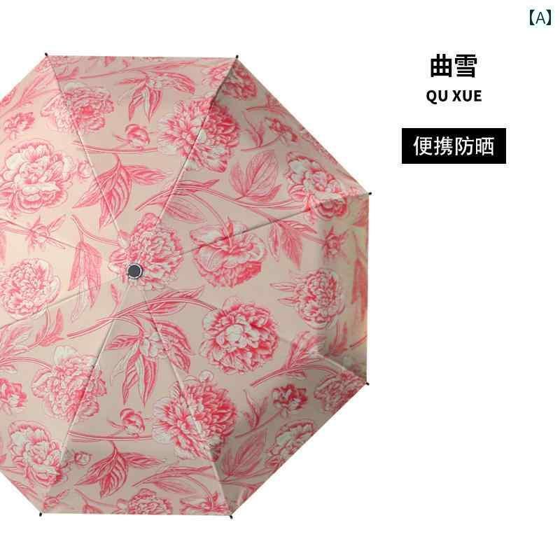 折り畳み式 傘 Rabbituu ポータブル 日焼け防止 傘高 価値 女性用 民族 風 サンシェード 紫外線 防止 折りたたみ 晴 雨 兼用 傘