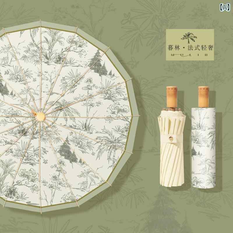 折り畳み式　傘 2024年 フレンチ高 価値 レトロ 傘 レディース サニー 折りたたみ 式 サンシェード 日焼け防止 紫外線 対策