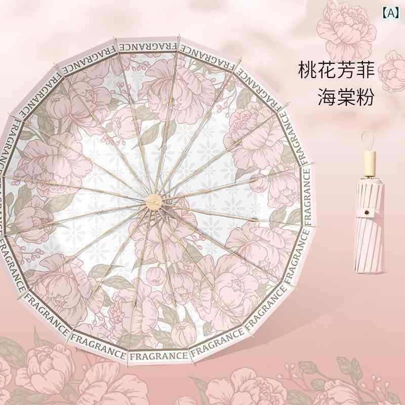 折り畳み式　傘 San Vito 傘 レディース 折りたたみ 晴 雨 兼用 16本 骨 強力 耐 風 日傘 日焼け防止 UV