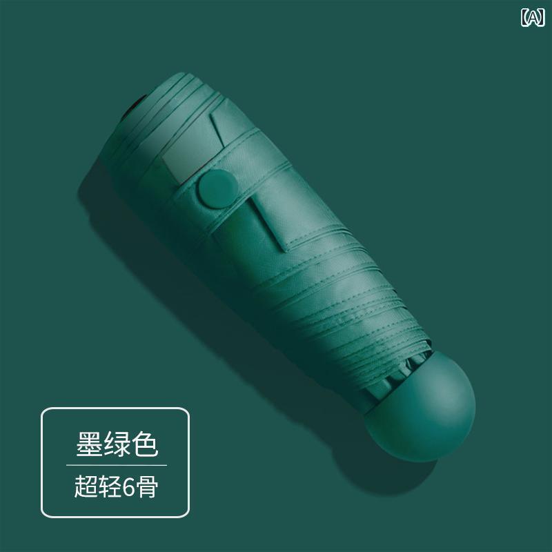 折り畳み式　傘 ミニ カプセル 小型 フレッシュ 折りたたみ 日傘 黒 糊 日焼け防止 携帯 傘 女性用 晴..