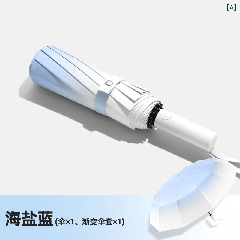 折り畳み式　傘 高 価値 グラデーション ガール ズサン 傘 日焼け防止と UV カット全自動 晴れ 雨傘 折りたたみ 式 サンシェードと 耐 風性