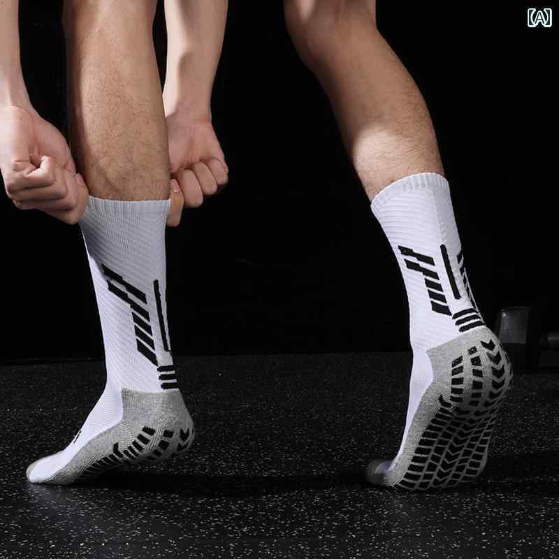 サッカー ソックス ZHIDA 夏用 ミドル サッカー ソックス メンズ ハイ チューブ プロ 仕様 接着剤 滑り..