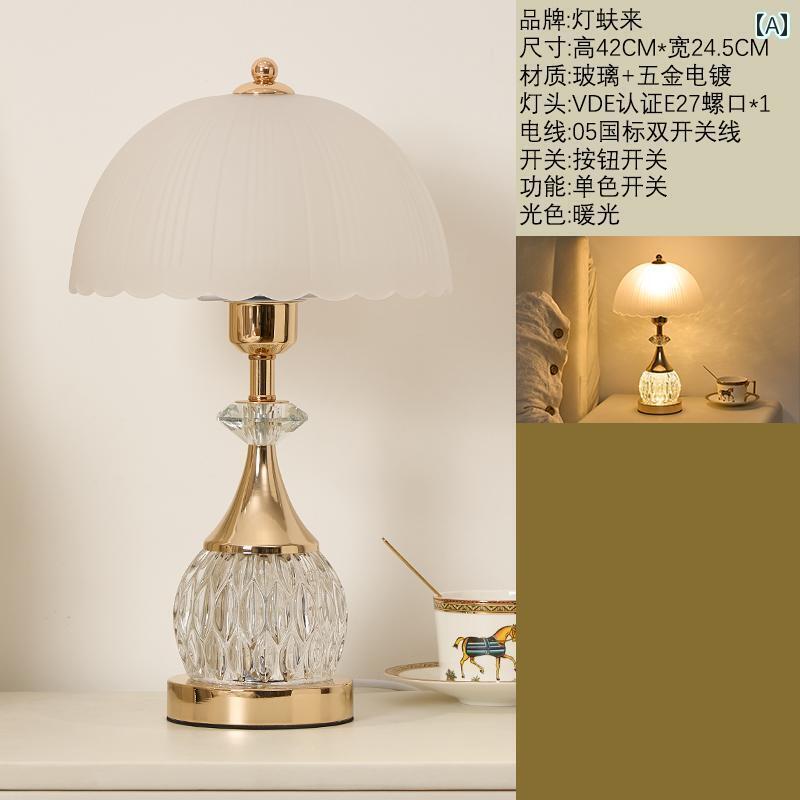 テーブルランプ ガラスの ベッド サイド テーブル ランプの 寝室の ライト 高級 ハイエンドの モダンな 家の ウェディング 部屋の 装飾 ランプ リモコン調 光