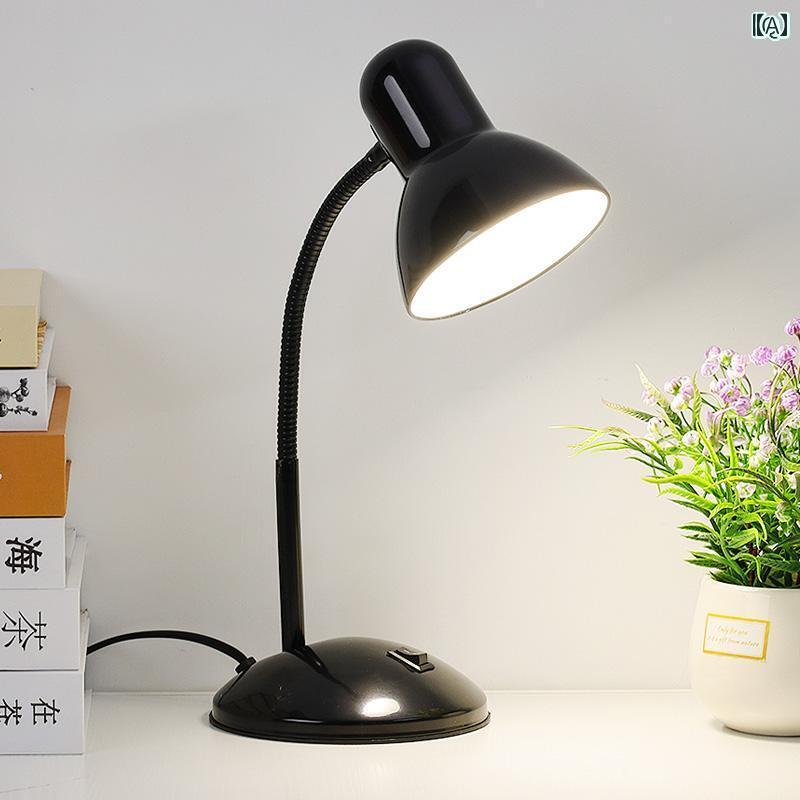 デスクランプ テーブルランプ 目の 保護 LED デスク ランプ 勉強 机 寮 プラグ イン 学生用 トップ 金属 シンプル オフィス 読書 E 27 ちらつきなし