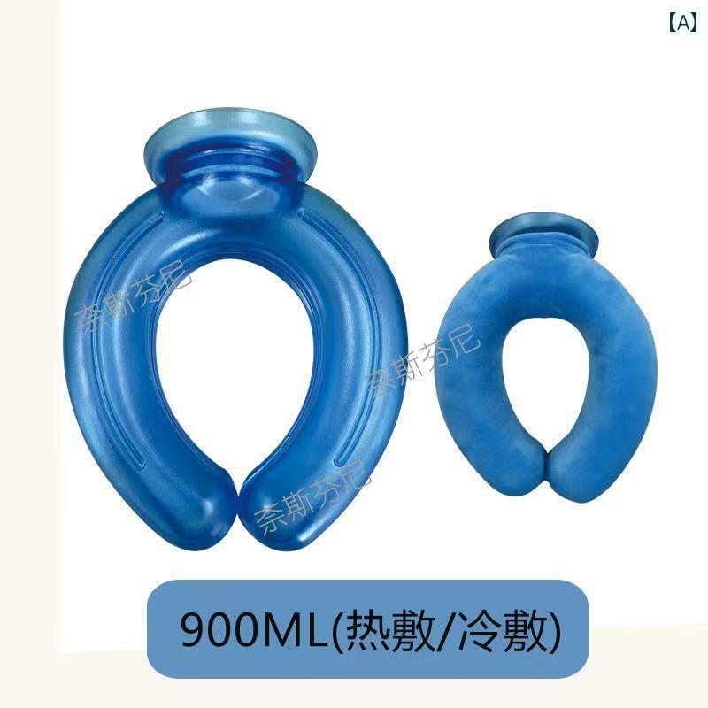 ネッククーラー アイスパック 首用 冷却 リング 水入り 冷水 袋 物理的な 器具 U 字型 枕 氷 冷 湿布 首