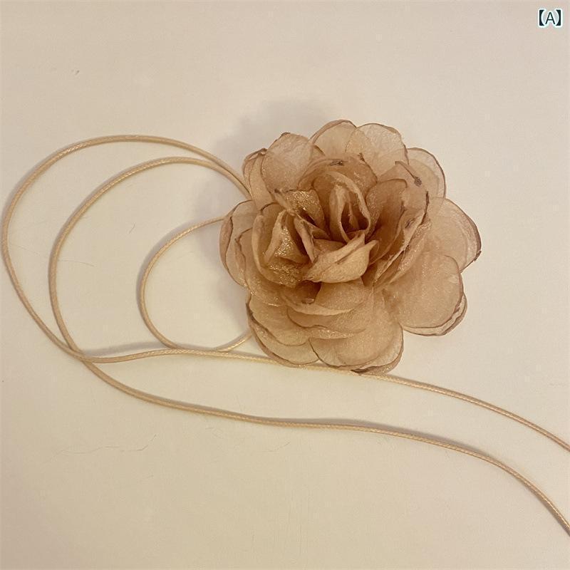 ネック ストラップ アクセサリー 早春の 紅茶 色の バラの 花の ストラップ ネックレス フランスの な..