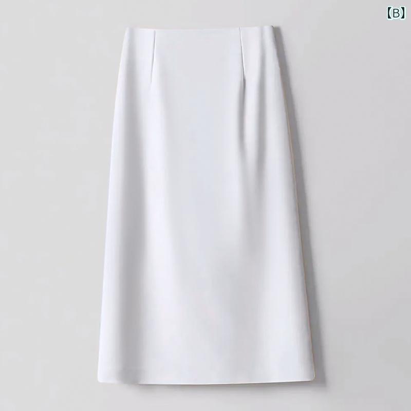 パンツドレス レディース ハイエンド 夏の 薄手 スリム スリットスカート レディース ハイウエスト プロ aライン ヒップ ラップ ミディアム 丈 スーツ スカート