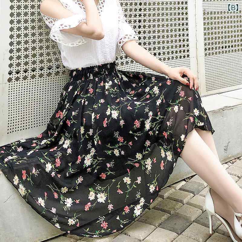 パンツドレス レディース レトロ 花柄 ハイウエスト aライン スカート レディース 2025夏 細身 スリム バックスリット ヒップ ロング
