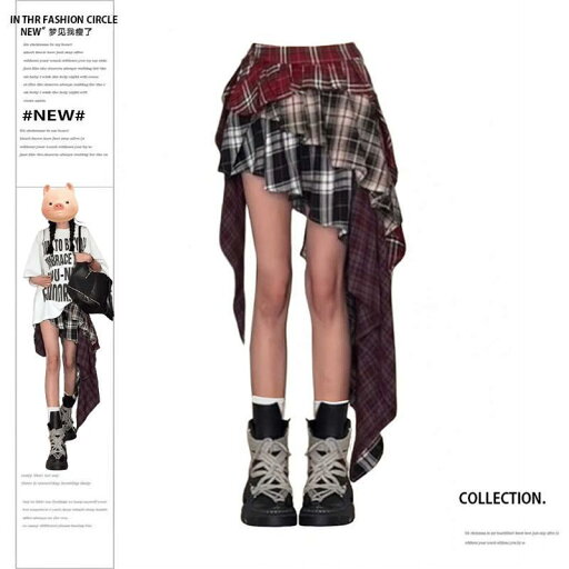 パンツドレス レディース 大きいサイズ パッチワーク チェック 柄 スカート 女性 夏 不規則な ミディ イン パンツドレス レディース 大きいサイズ パッチワーク チェック 柄 スカート 女性 夏 不規則な ミディ イン