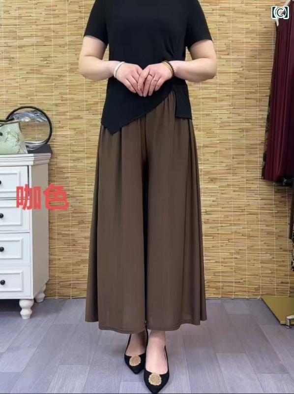 パンツドレス レディース 夏の 高級 スリム ミディアム 丈 スカート パンツ ハイウエスト スクエアダンス 花柄 ポケット 付き のお母さん向け