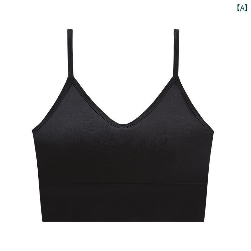 インナー 美しい 背中の 下着 レディース 耐衝撃と 露出 防止 ギャザー オール イン ワン ブラジャー ホワイト キャミソール 小さい ベスト 胸 パッド 付き インナーウェアと アウターウェア