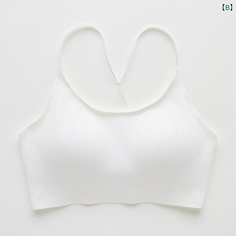 インナー Y 字型の ベスト サスペンダー 夏の 薄手 下着 露出 防止 ブラカップ フリー 一 体型 チューブ トップ