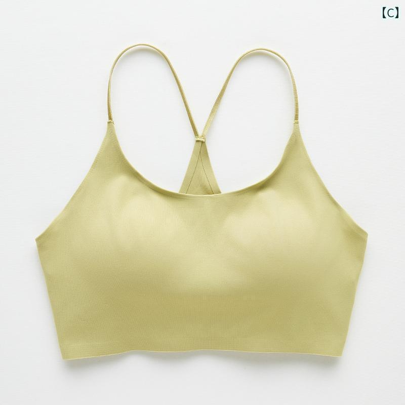 インナー Y 字型の ベスト サスペンダー 夏の 薄手 下着 露出 防止 ブラカップ フリー 一 体型 チューブ トップ