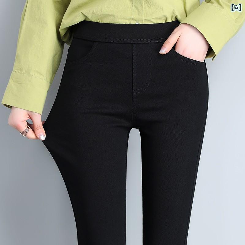 インナー 夏 薄手 レギンス 春秋 レディース アウターウェア ハイウエスト タイツ 長め ブラック ペンシル マジック パンツ小 足 パンツ