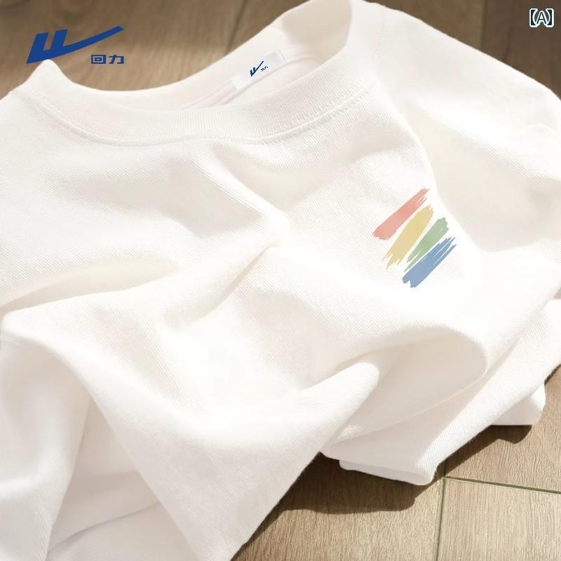 メンズ おしゃれ スウェット セット 戦士 半袖 Tシャツ メンズ 夏 2025 アメリカン スタイル ヘビー コットン ストレート ショルダー 冷感 ハーフスリーブ Y