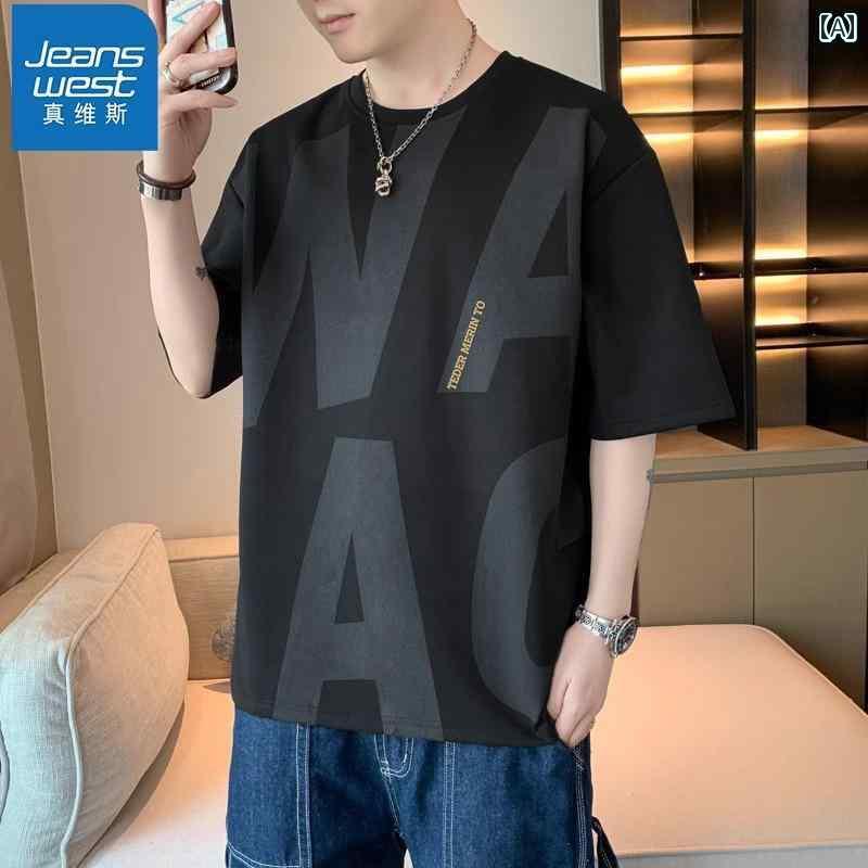 メンズ おしゃれ スウェット セット Jeanswest 大きめ サイズ 半袖 Tシャツ メンズ 夏 薄手 ファッション トップス