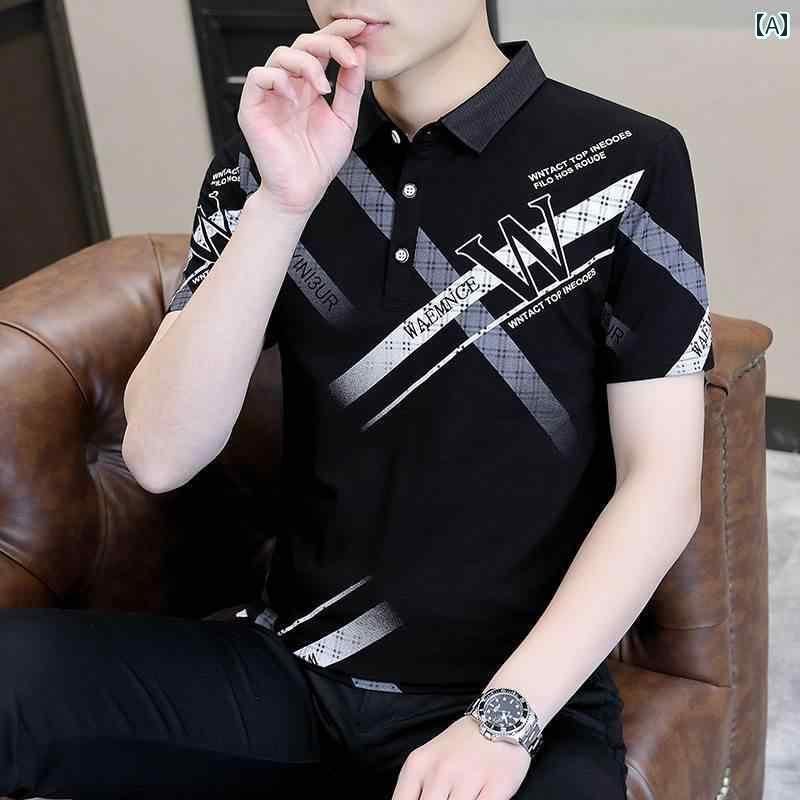 メンズ おしゃれ スウェット セット 2025夏 メンズ コットン 半袖 Tシャツ ポロシャツ プリント 服