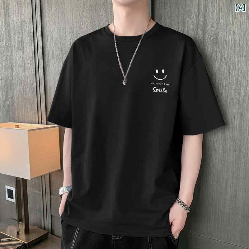 メンズ おしゃれ スウェット セット セミール グループ 綿 半袖 メンズ 夏 ゆったり 大きいサイズ カジュアル 五分袖 万能 ラウンドネック Tシャツ